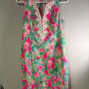 Lilly Pulitzer Pink and Green Tropical Mini Dress